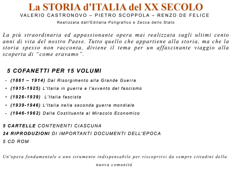 Storia d'Italia del XX Secolo – Editalia / Poligrafico dello Stato - Opera completa